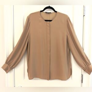 Lafayette 148 New York Camel Silk Blouse